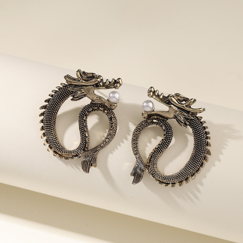 Fashion Snake Dragon Alloy Plating Women's Earrings Ear Hook 1 Piece 1 Pair display picture 8