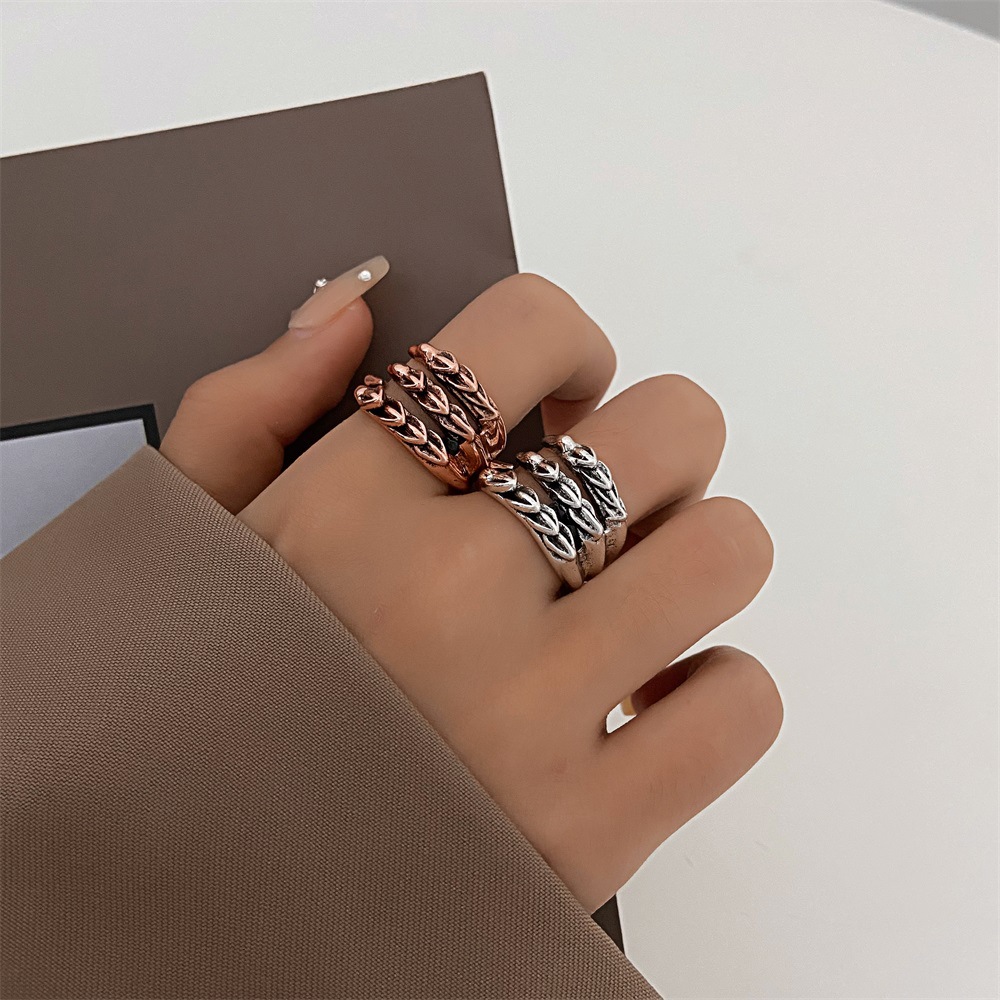 Retro Geometric Alloy Plating Unisex Open Ring display picture 2