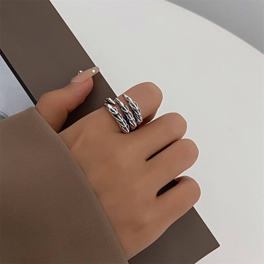 Retro Geometric Alloy Plating Unisex Open Ring display picture 3