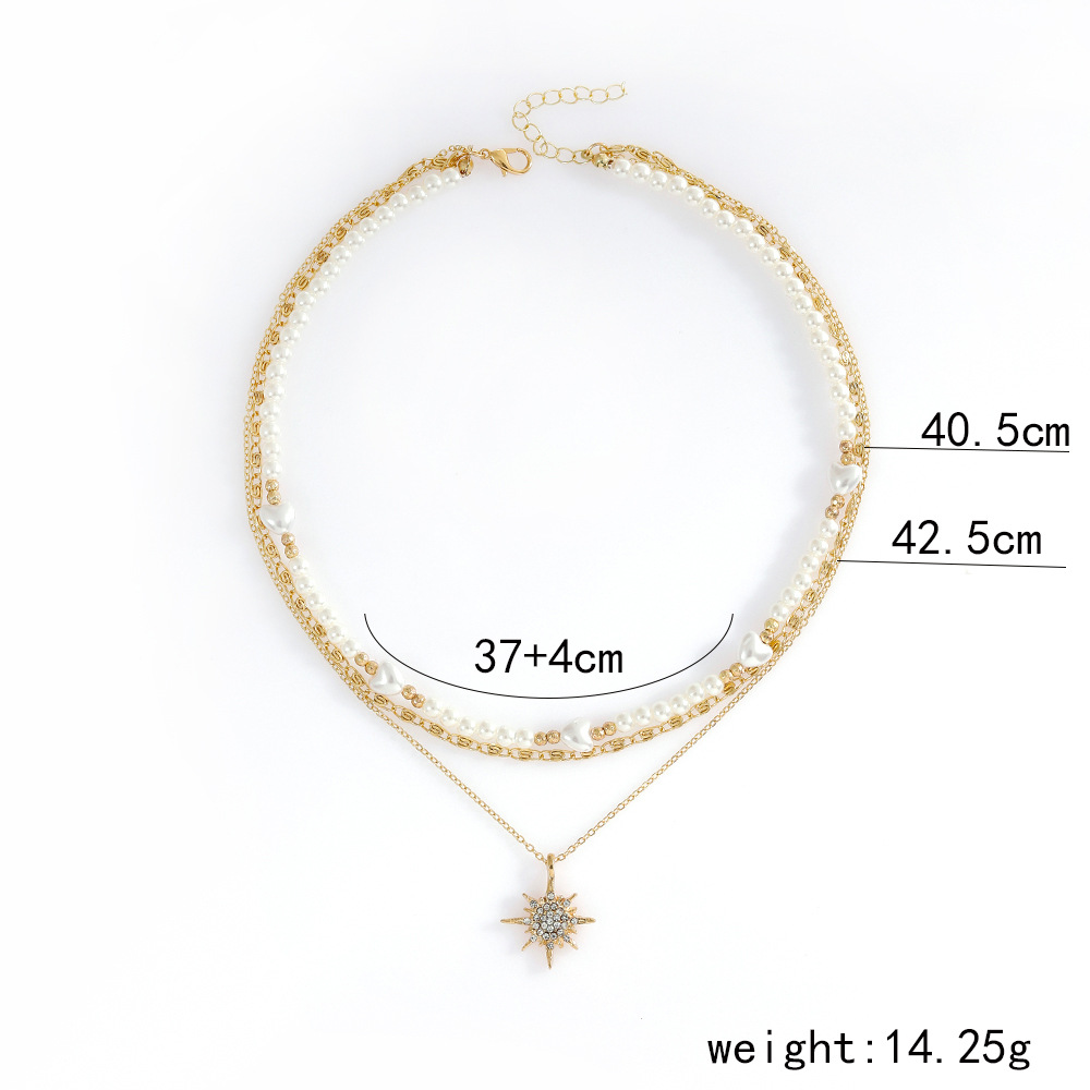 Elegant Heart Shape Butterfly Alloy Plating Artificial Pearls Women's Layered Necklaces 1 Piece display picture 5