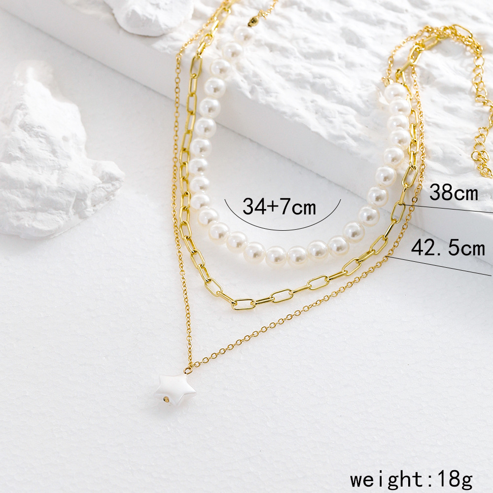 Elegant Heart Shape Butterfly Alloy Plating Artificial Pearls Women's Layered Necklaces 1 Piece display picture 12