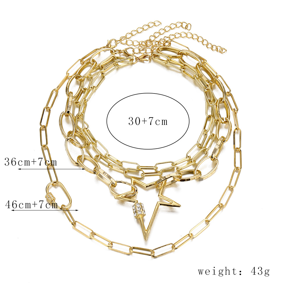 Fashion Star Heart Shape Alloy Plating Women's Layered Necklaces 1 Piece display picture 4