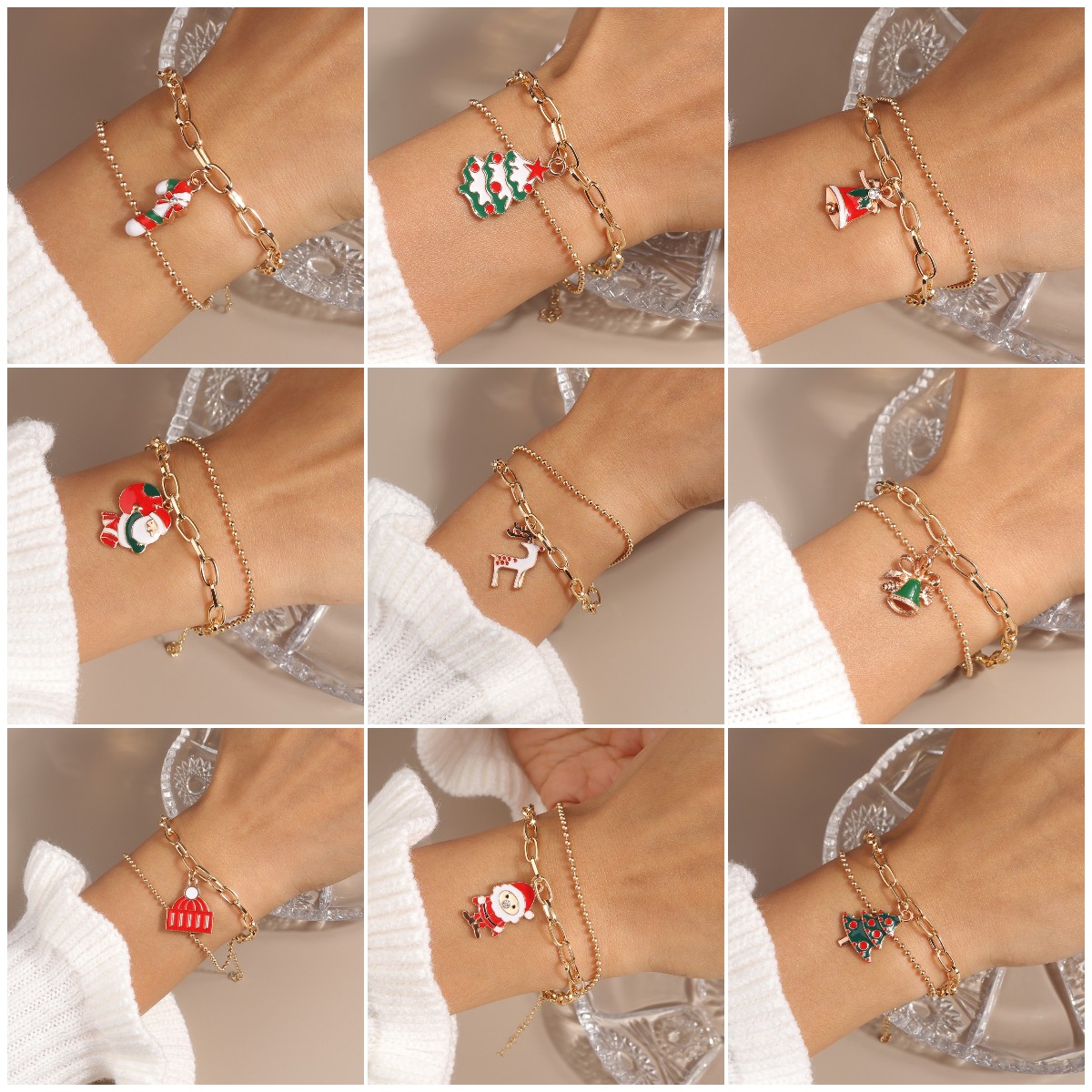 Fashion Christmas Tree Santa Claus Elk Alloy Women's Bracelets 1 Piece display picture 1