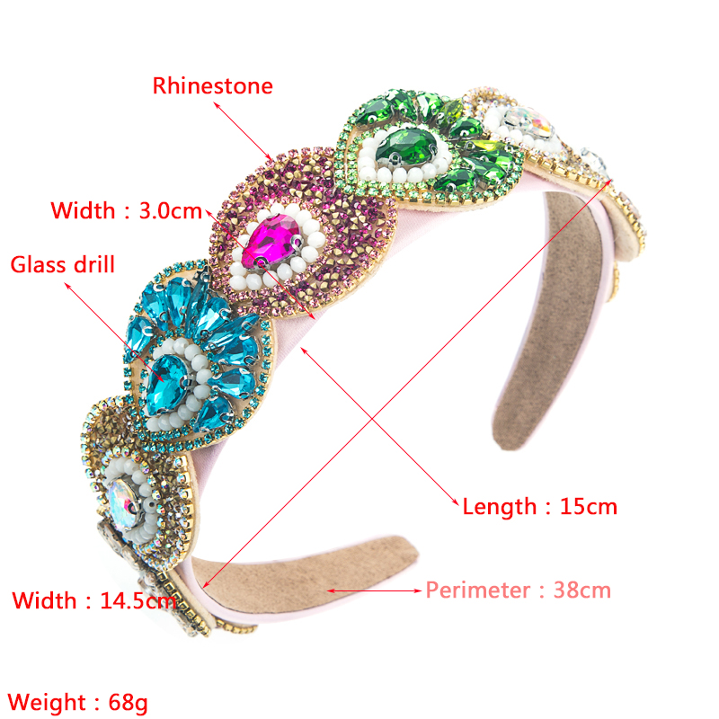 Vacation Geometric Water Droplets Flannel Inlay Rhinestones Glass Hair Band 1 Piece display picture 1