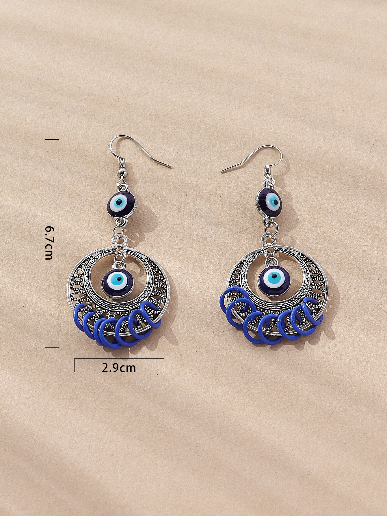 Fashion Devil's Eye Palm Alloy Hollow Out Women's Ear Hook 1 Pair display picture 2