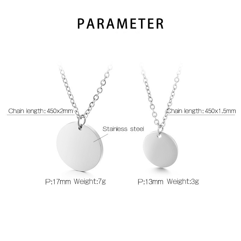 Simple Style Round Titanium Steel Plating Pendant Necklace 1 Piece display picture 5