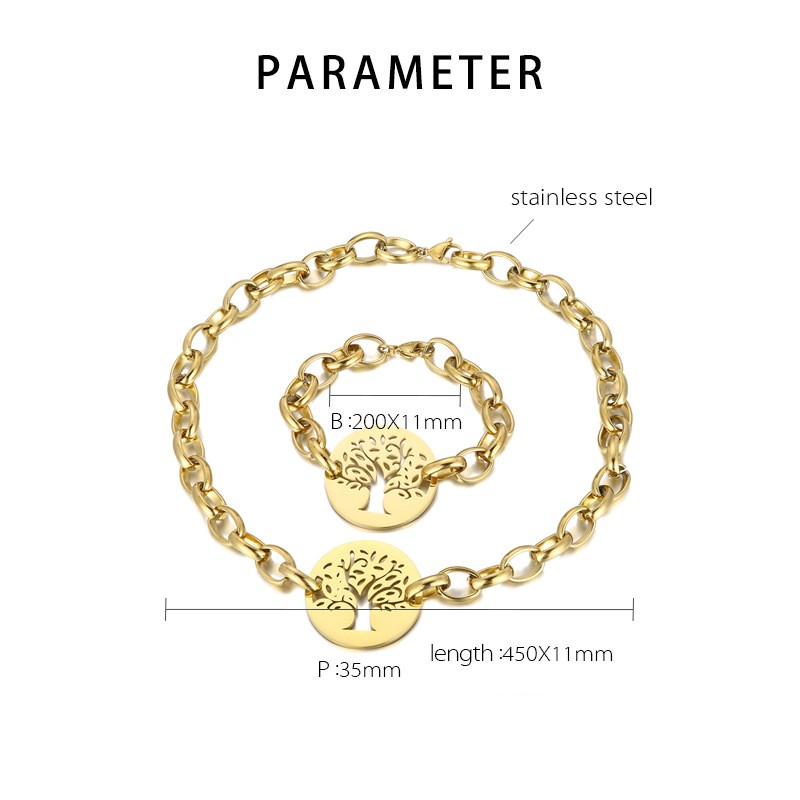 Fashion Tree Titanium Steel Plating Hollow Out Bracelets Necklace display picture 5