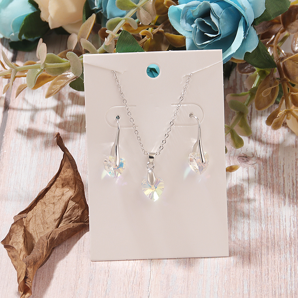 Mode Herzform Legierung Beschichtung Opal Damen Ohrringe Halskette display picture 4
