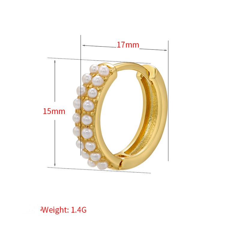 Mode Geometrisch Messing Inlay Künstliche Perlen Ohrringe 1 Paar display picture 5