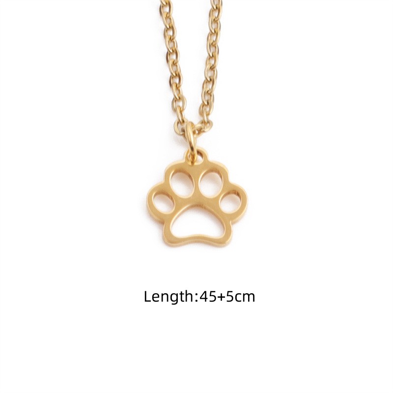 Wholesale Simple Dog Paw Pendant Stainless Steel Necklace Nihaojewelry display picture 9