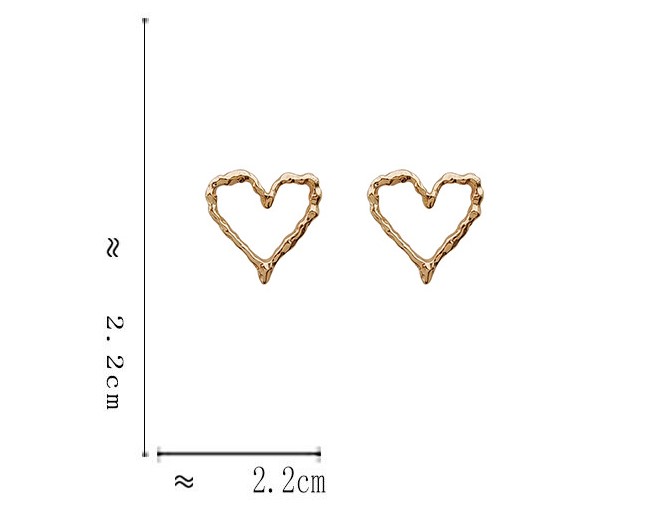 Fashion Heart Shape Alloy Plating Women's Ear Studs 1 Pair display picture 6