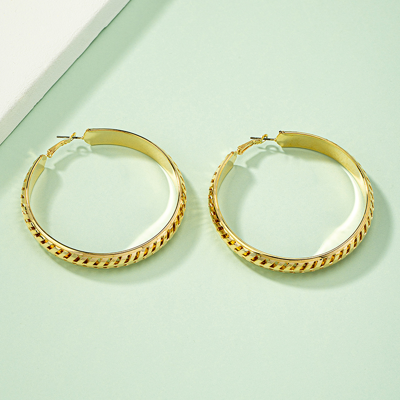 Exaggerated Circle Alloy Plating Women's Hoop Earrings 1 Pair display picture 1