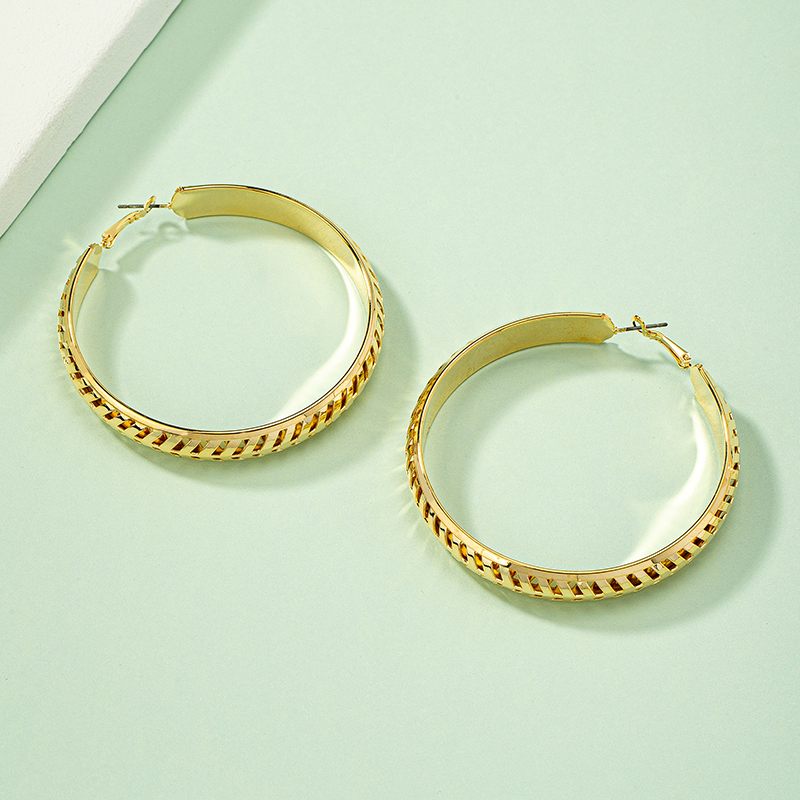 Exaggerated Circle Alloy Plating Women's Hoop Earrings 1 Pair display picture 2