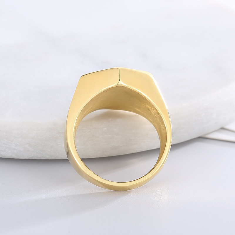Simple Style Hexagon Solid Color Stainless Steel Polishing Unisex Rings display picture 11