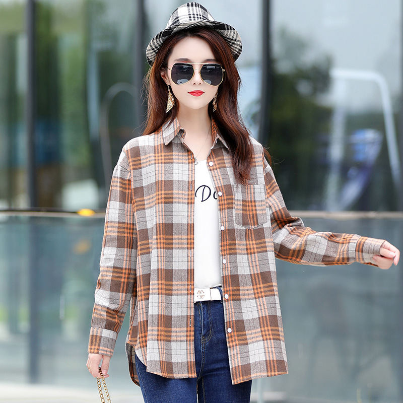 Women's Shacket Long Sleeve Blouses Patchwork Casual Plaid display picture 2