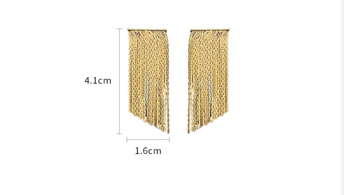 Fashion Solid Color Copper Tassel Earrings 1 Pair display picture 7