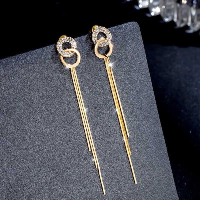 Fashion Tassel Alloy Inlay Rhinestones Women's Drop Earrings 1 Pair display picture 3