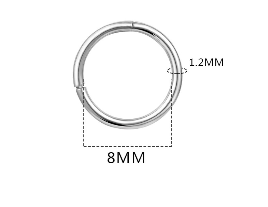 ريترو دائرة التيتانيوم الصلب خاتم الأنف حلية تلبس في الأنف 1 قطعة display picture 5