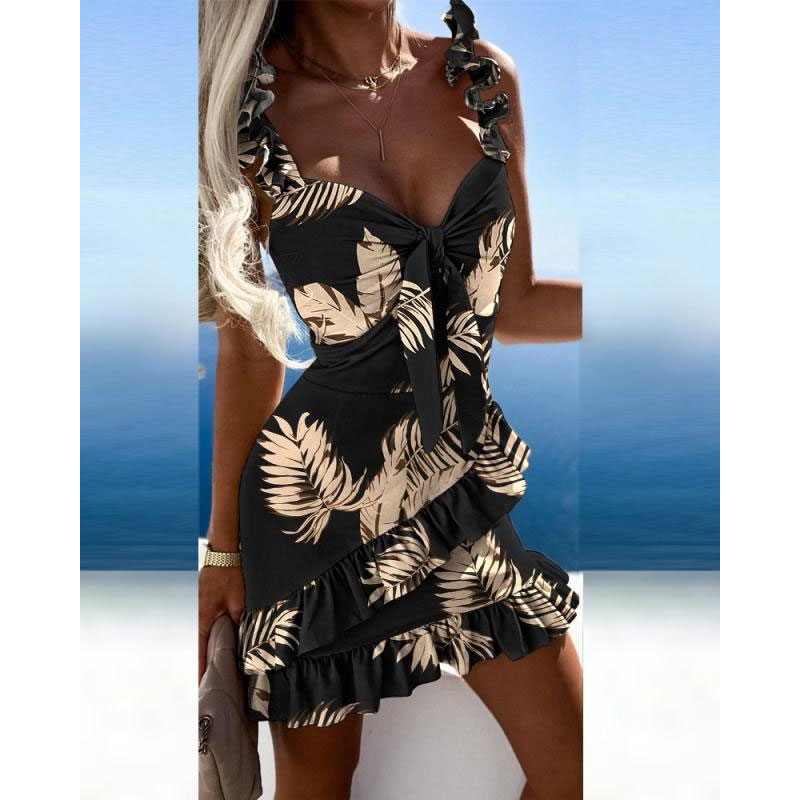 Women's Strap Dress Fashion V Neck Sleeveless Floral Above Knee Daily display picture 2