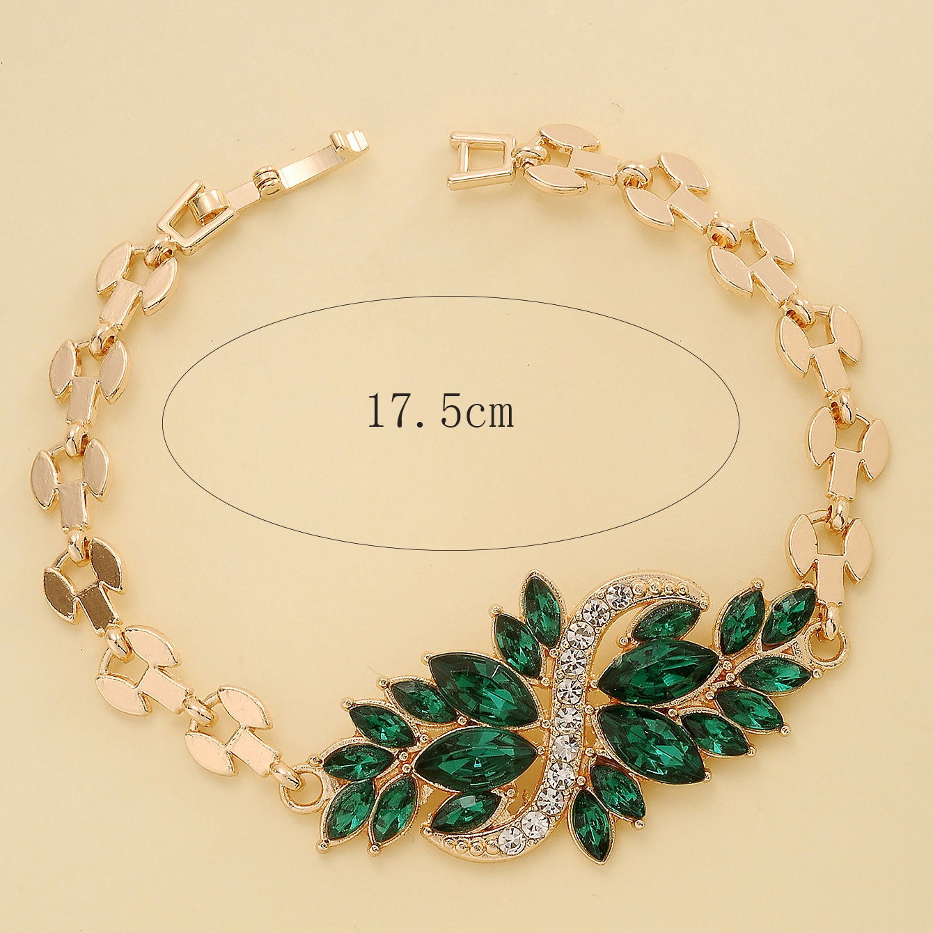 Fashion S Shape Leaf Alloy Inlay Crystal Women's Bracelets 1 Piece display picture 3