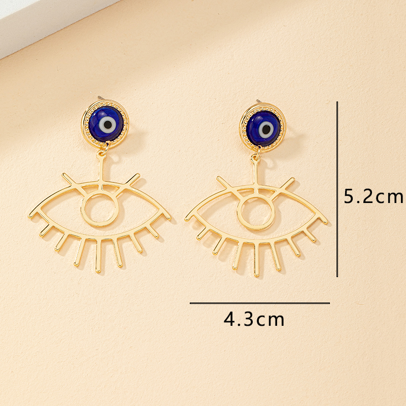 1 Pair Fashion Devil's Eye Eye Alloy Enamel Plating Women's Drop Earrings display picture 6