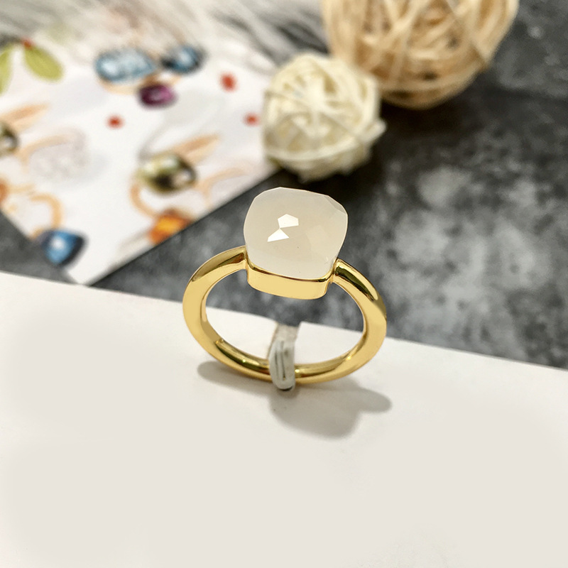 Commute Square Alloy Plating Inlay Artificial Crystal 18k Gold Plated Women's Rings display picture 5