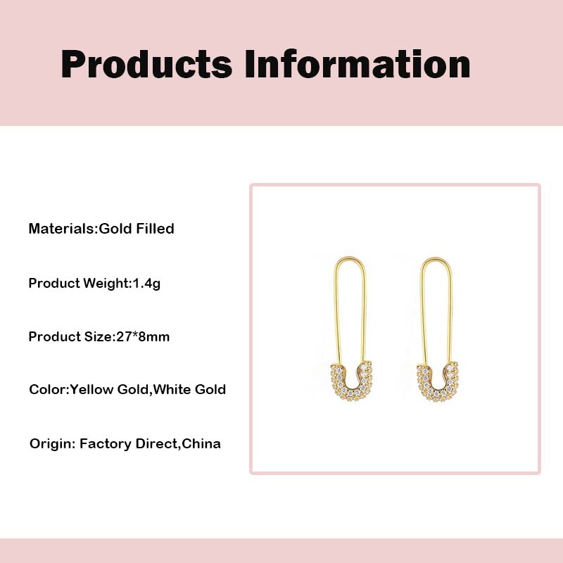 Ins Style Paper Clip Copper Inlay Zircon Earrings 1 Pair display picture 6