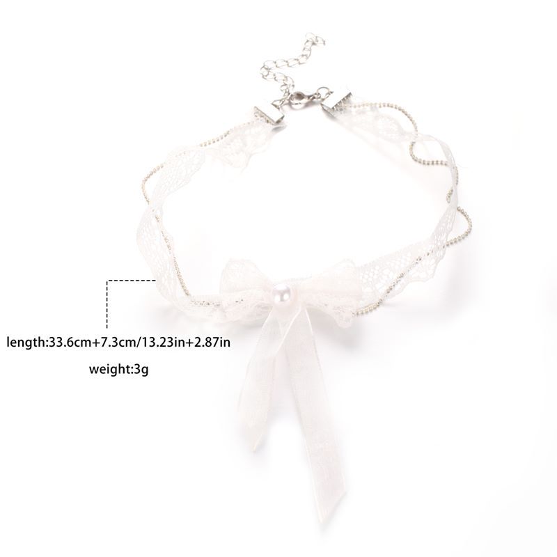 1 Stück Mode Spitze Tuch Handgemacht Künstliche Perlen Frau Halskette display picture 1