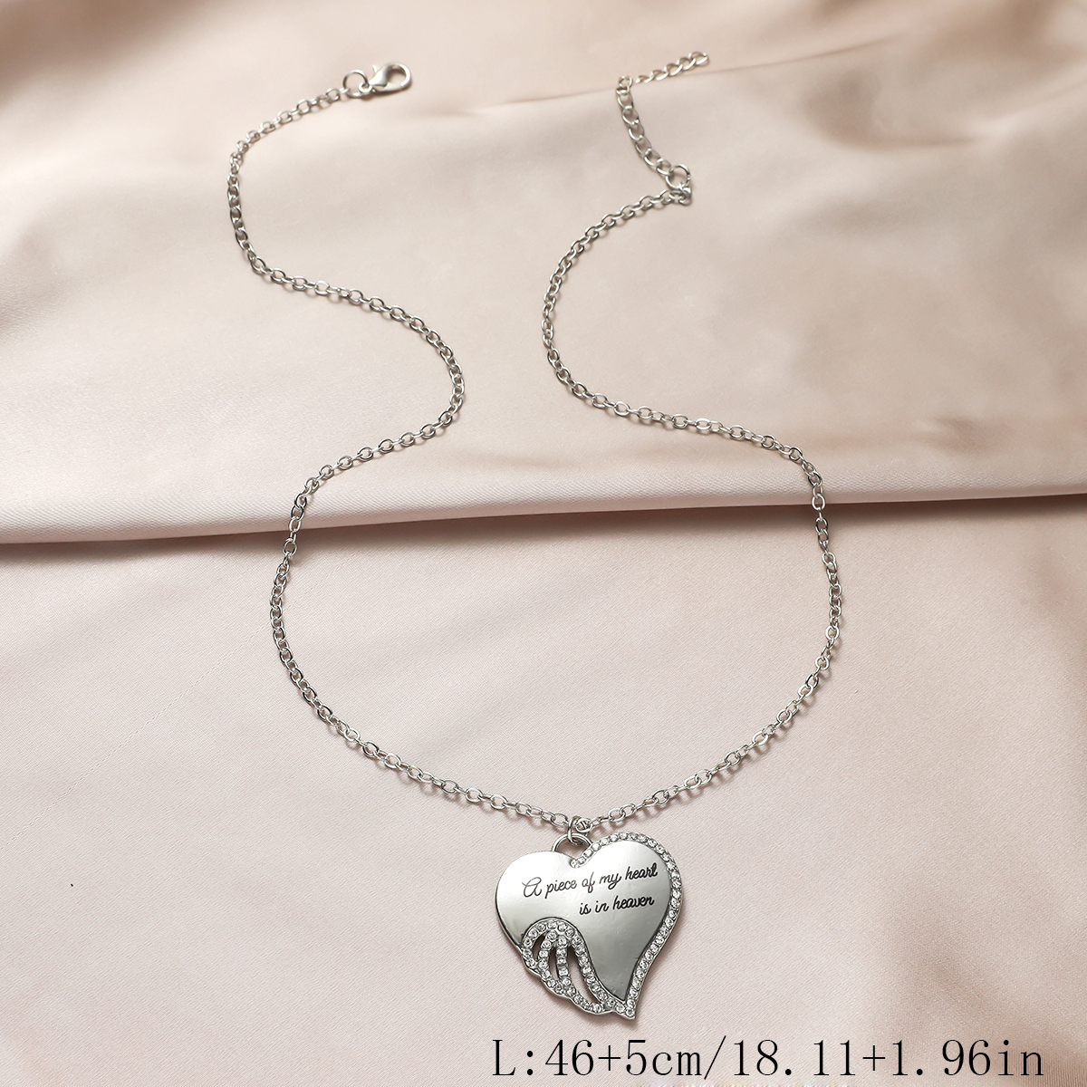 1 Pieza Moda Letra Forma De Corazón Aleación Embutido Diamantes De Imitación Mujeres Collar Colgante display picture 4