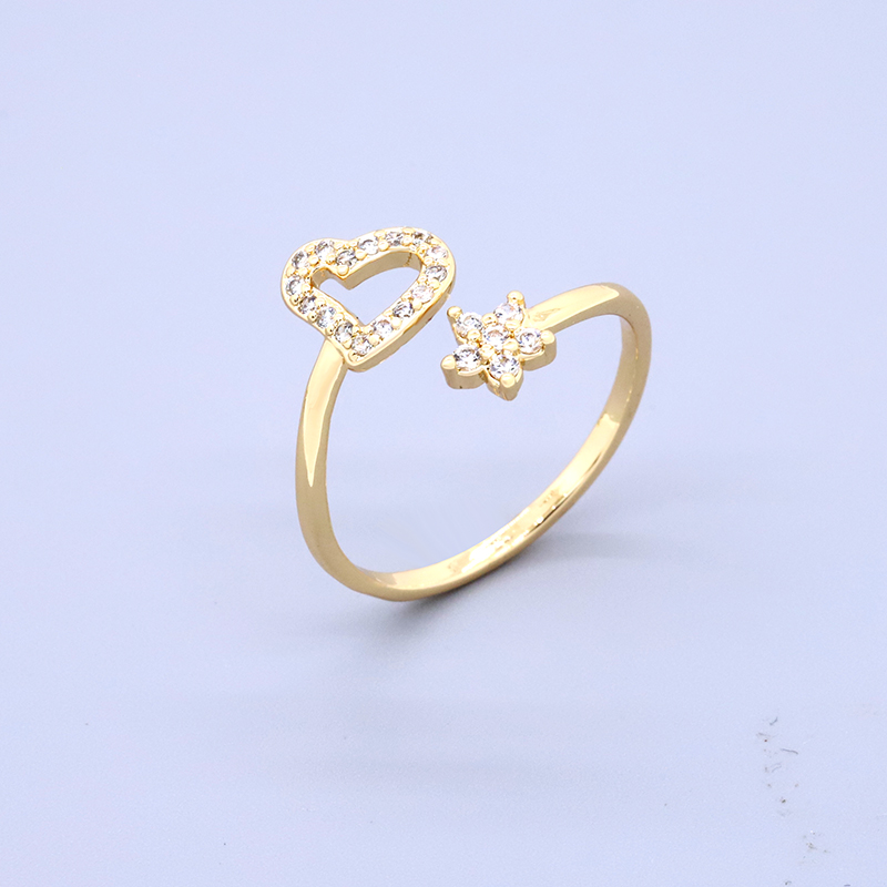 Fashion Heart Shape Butterfly Horse Copper Plating Zircon Open Ring display picture 8