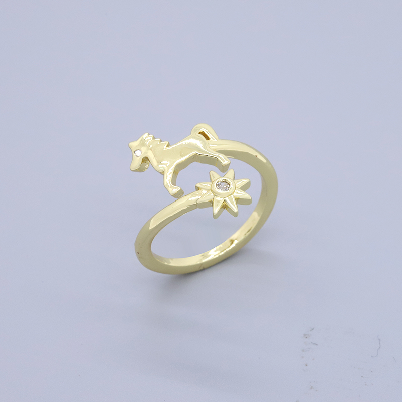 Fashion Heart Shape Butterfly Horse Copper Plating Zircon Open Ring display picture 6