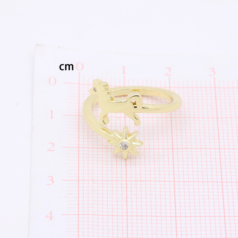 Fashion Heart Shape Butterfly Horse Copper Plating Zircon Open Ring display picture 2