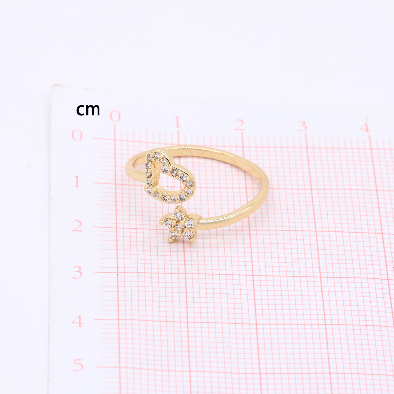 Fashion Heart Shape Butterfly Horse Copper Plating Zircon Open Ring display picture 4