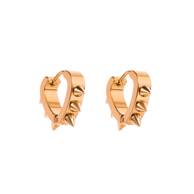 Fashion U Shape Heart Shape Titanium Steel Plating Diamond Rhinestones Hoop Earrings Drop Earrings 1 Pair display picture 6