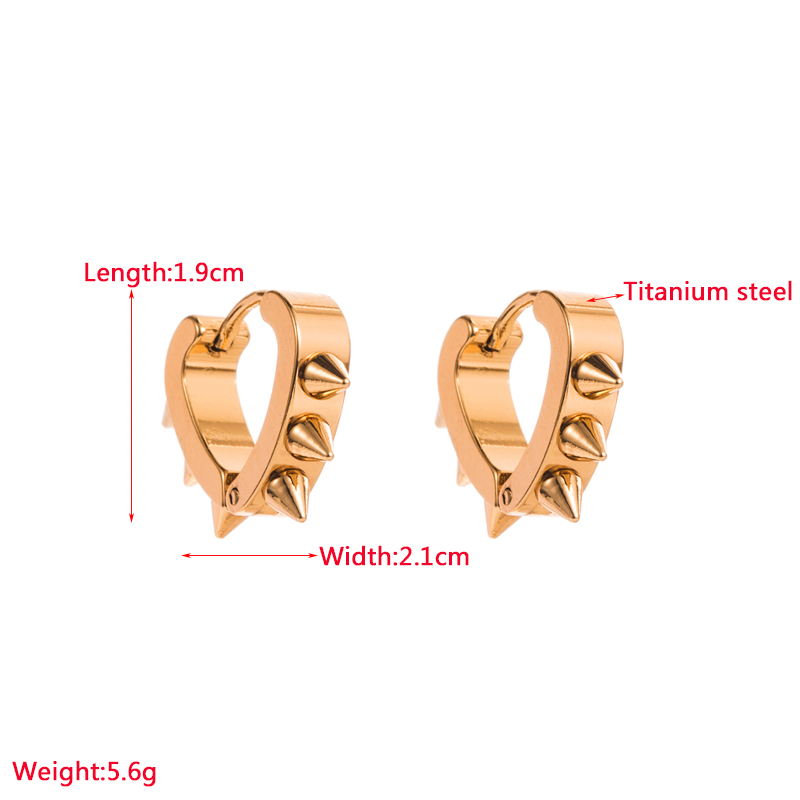 Fashion U Shape Heart Shape Titanium Steel Plating Diamond Rhinestones Hoop Earrings Drop Earrings 1 Pair display picture 1