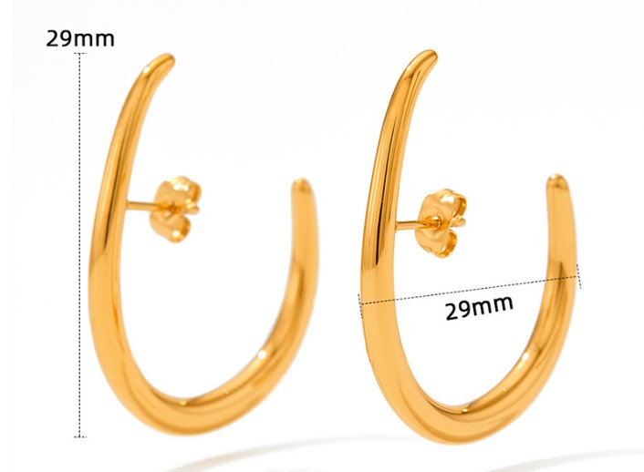 1 Paire Mode Géométrique Placage Acier Inoxydable Boucles D'oreilles display picture 5