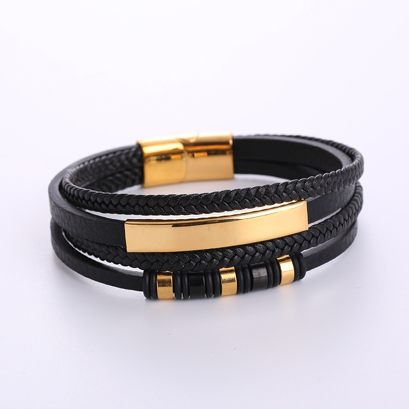 1 Piece Retro Stainless Steel Plating 18k Gold Plated Men's Bracelets display picture 2