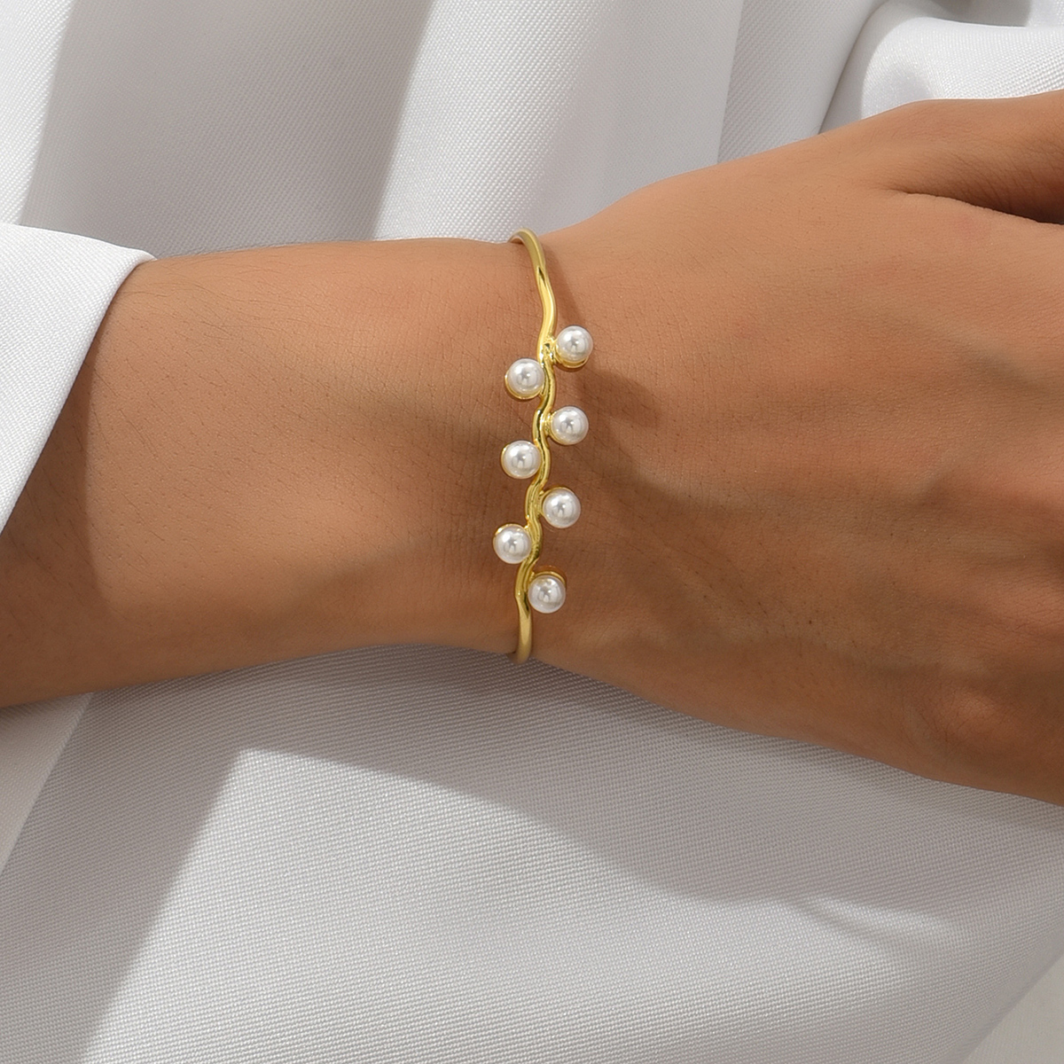 Style Simple Forme De Cœur Œil Le Cuivre Placage Perles Artificielles Zircon Bracelet 1 Pièce display picture 33