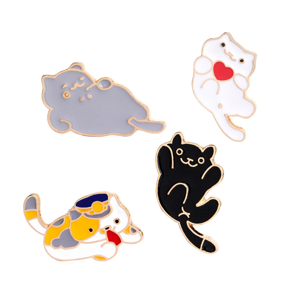 Cute Cat Alloy Enamel Unisex Brooches display picture 2