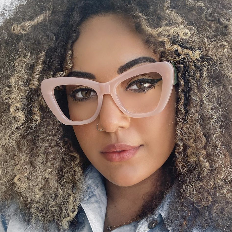 Cat Eye Color Matching Plain Glasses 2023 New Ins Internet Celebrity Same Glasses Rim Cross-border European And American Anti-blue Light Glasses Frame display picture 2