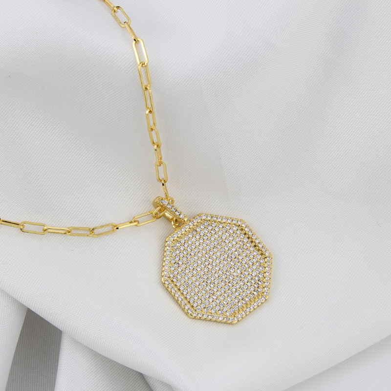Fashion Geometric Copper Plating Zircon Pendant Necklace 1 Piece display picture 2