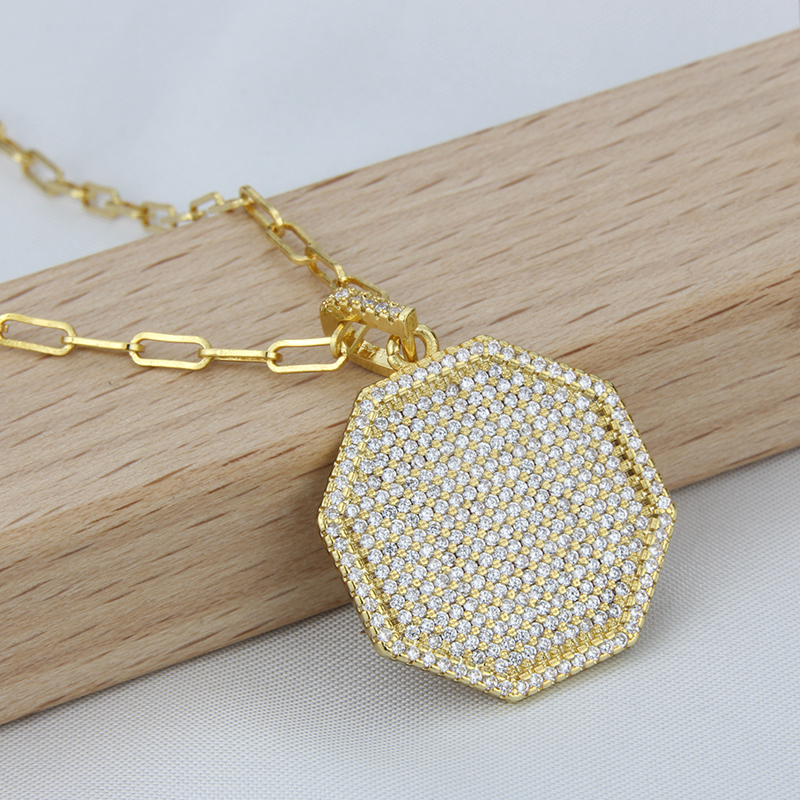 Fashion Geometric Copper Plating Zircon Pendant Necklace 1 Piece display picture 4