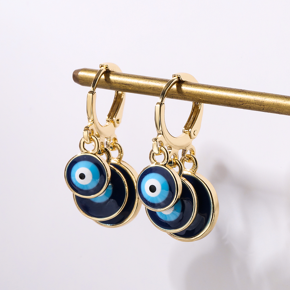 Fashion Devil's Eye Copper Enamel Dangling Earrings 1 Pair display picture 2