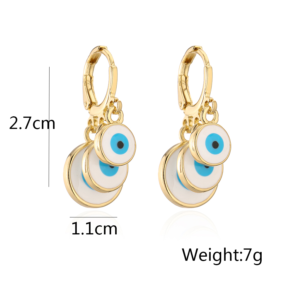 Fashion Devil's Eye Copper Enamel Dangling Earrings 1 Pair display picture 1