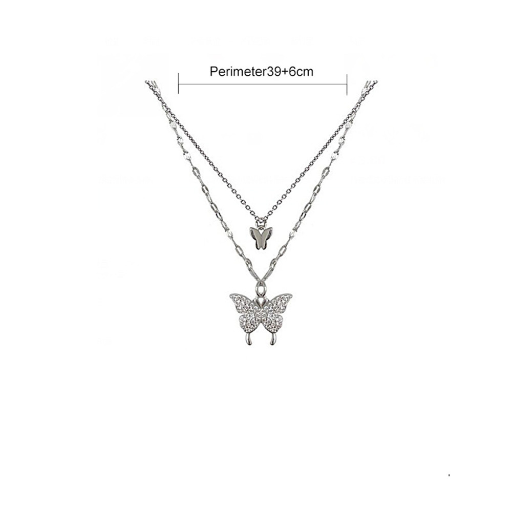 Mode Schmetterling Kupfer Inlay Zirkon Halskette 1 Stück display picture 7