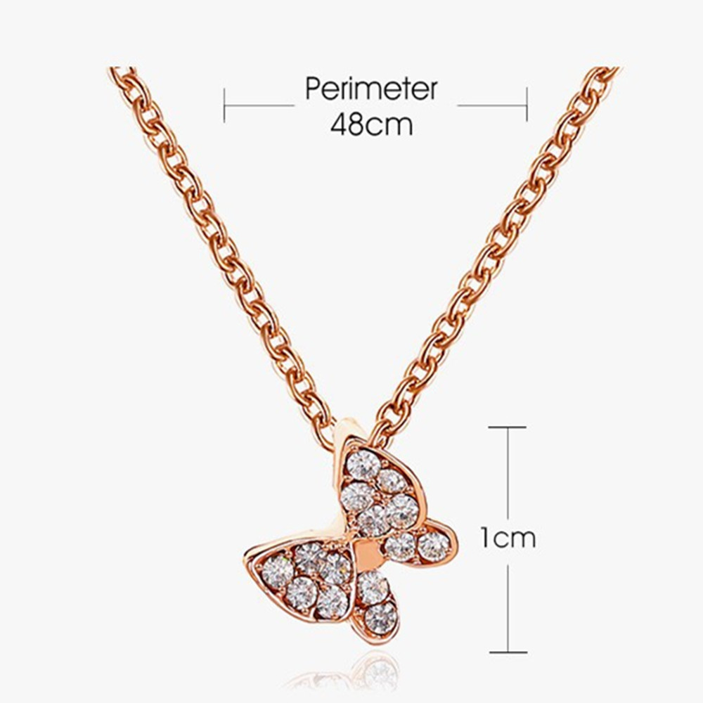 Fashion Butterfly Copper Inlay Zircon Necklace 1 Piece display picture 9