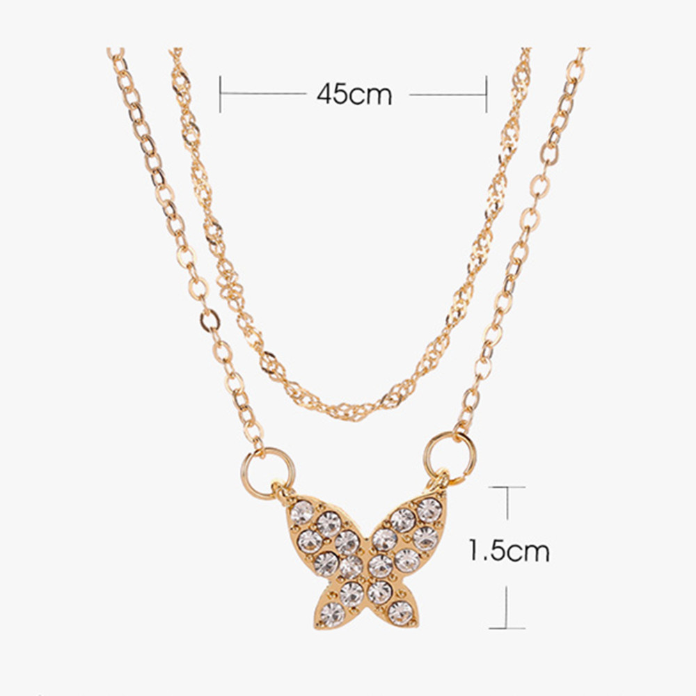 Fashion Butterfly Copper Inlay Zircon Necklace 1 Piece display picture 11