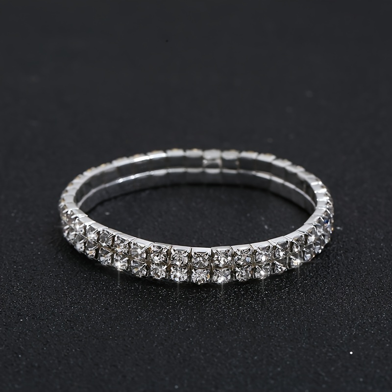 Luxurious Geometric Alloy Plating Rhinestones Silver Plated Women's Bracelets Earrings Necklace display picture 2