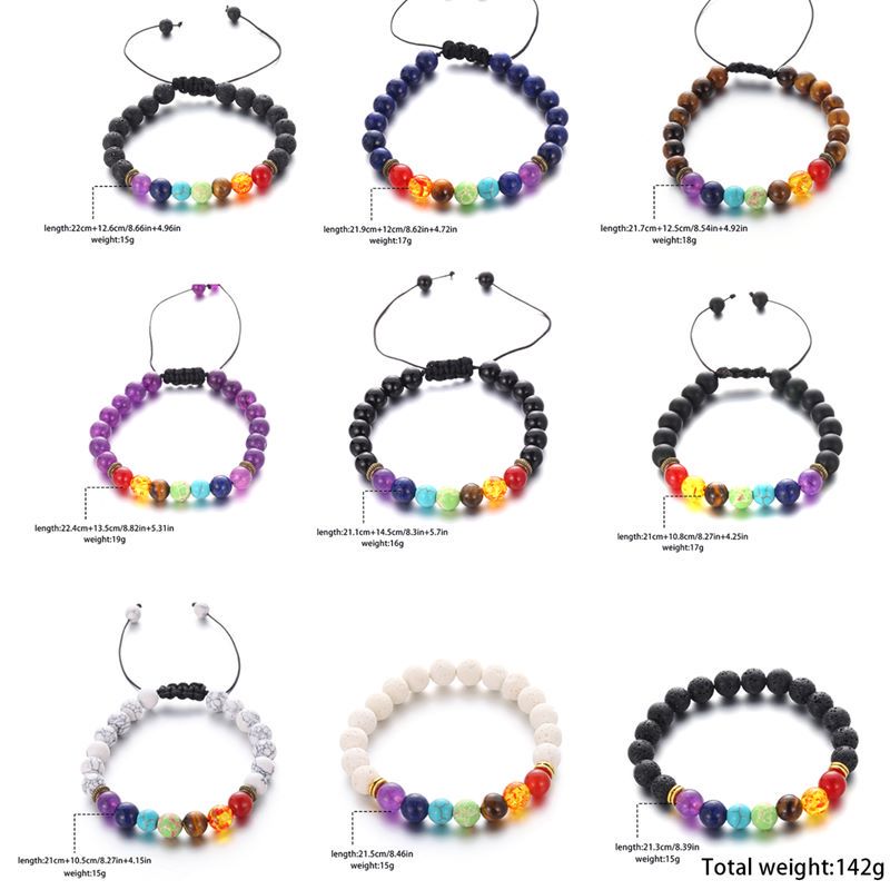 Simple Style Round Stone Beaded Braid Bracelets display picture 1