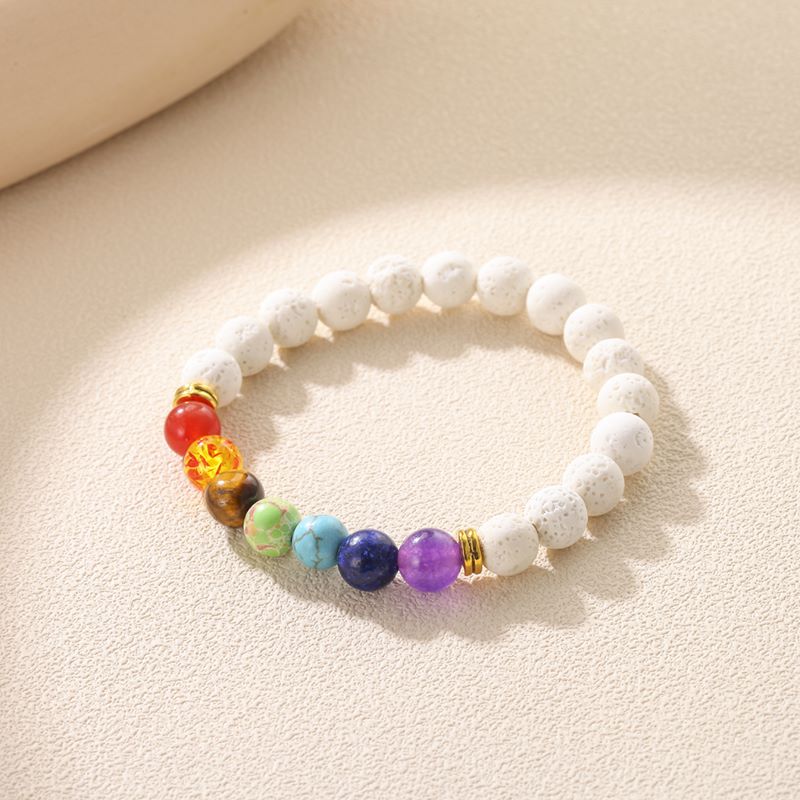 Simple Style Round Stone Beaded Braid Bracelets display picture 5